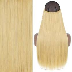 Blonde schwarze gerade synthetische unsichtbare Draht Haarverlängerungen Einteiler gefälschte Haarverlängerung-Z-22-613,22inches von SAMCRY