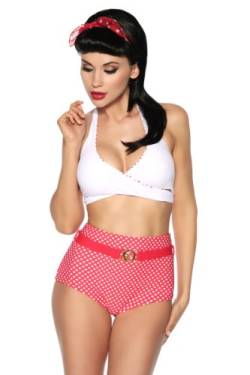 SAMEGAME Vintage Wende-Bikini in Schwarz/Weiß oder Rot/Weiß, S M L XL (Rot/Weiß, Gr. XL) von SAMEGAME