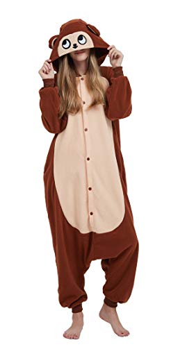 SAMGU Adult Pyjama Cosplay Tier Onesie Body Nachtwäsche Kleid Overall Animal Sleepwear Erwachsene AFFE L von SAMGU