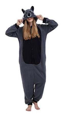 SAMGU Adult Pyjama Cosplay Tier Onesie Body Nachtwäsche Kleid Overall Animal Sleepwear Erwachsene Grau XL von SAMGU