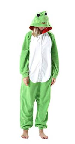 SAMGU Adult Pyjama Cosplay Tier Onesie Body Nachtwäsche Kleid Overall Animal Sleepwear Erwachsene Jumpsuit Costume Frosch S von SAMGU