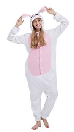 SAMGU Adult Pyjama Cosplay Tier Onesie Body Nachtwäsche Kleid Overall Animal Sleepwear Erwachsene Kaninchen S von SAMGU