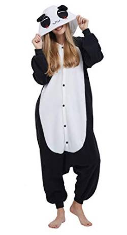 SAMGU Adult Pyjama Cosplay Tier Onesie Body Nachtwäsche Kleid Overall Animal Sleepwear Erwachsene Schwarz + Weiß L von SAMGU