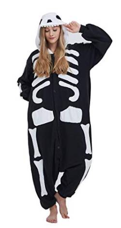 SAMGU Adult Pyjama Cosplay Tier Onesie Body Nachtwäsche Kleid Overall Animal Sleepwear Erwachsene Schwarz M von SAMGU