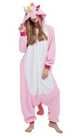 SAMGU Adult Pyjama Cosplay Tier Onesie Body Nachtwäsche Kleid Overall Animal Sleepwear Rosa L von SAMGU