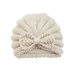 SAMGU Gestrickte Bowknot Turban Mütze Winter Warme Mütze Kopfbedeckung für Baby Weiß von SAMGU