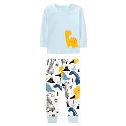 SAMGU Jungen Schlafanzug Dinosaurier Langarm Kurzarm Pyjama Kinder Zweiteilig Pyjama Set Baumwolle Größe 1-8 Jahre für Sommer Frühling Winter Fallen von SAMGU