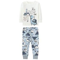 SAMGU Jungen Schlafanzug Dinosaurier Langarm Kurzarm Pyjama Kinder Zweiteilig Pyjama Set Baumwolle Größe 1-8 Jahre für Sommer Frühling Winter Fallen von SAMGU