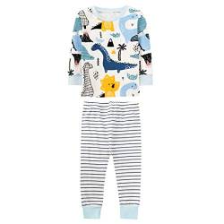 SAMGU Jungen Schlafanzug Dinosaurier Langarm Kurzarm Pyjama Kinder Zweiteilig Pyjama Set Baumwolle Größe 1-8 Jahre für Sommer Frühling Winter Fallen von SAMGU