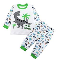 SAMGU Jungen Schlafanzug Dinosaurier Langarm Kurzarm Pyjama Kinder Zweiteilig Pyjama Set Baumwolle Größe 1-8 Jahre für Sommer Frühling Winter Fallen von SAMGU