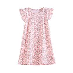 SAMGU Mädchen Nachthemd Rüschen Sleeve Kinder Nightdress Sommer Nachtkleid Rosa fur 3-8 Jahre Prinzessin Nachtwäsche von SAMGU