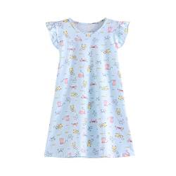 SAMGU Mädchen Nachthemd Rüschen Sleeve Kinder Nightdress Sommer Nachtkleid Rosa fur 3-8 Jahre Prinzessin Nachtwäsche von SAMGU