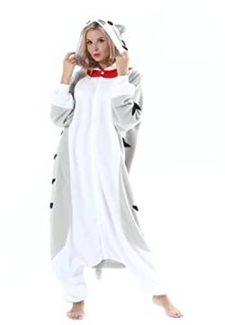 SAMGU Onesie Tier Damen Jumpsuits Unisex Schlafanzug Kigurumi Cosplay Kostüm Erwachsene Pyjamas Hoodie Halloween Fasching Herren Sleepwear von SAMGU