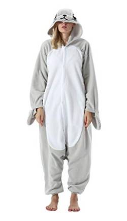 SAMGU Tier Onesie Pyjama Cosplay Kostüme Schlafanzug Erwachsene Unisex Animal Tieroutfit tierkostüme Jumpsuit Dichtung(Größe L) von SAMGU