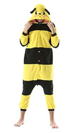 SAMGU Tier Onesie Pyjama Cosplay Kostüme Schlafanzug Erwachsene Unisex Animal Tieroutfit tierkostüme Jumpsuit Gelbe Biene S von SAMGU
