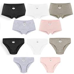 SAMILY Unterhosen Mädchen 10er Set Pantys Baumwolle Boxershorts Slips Unterwäsche Gr. 110/116 5-6 Jahre von SAMILY