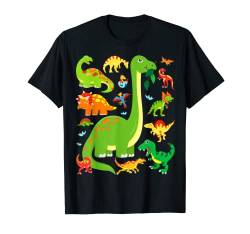 Bekannte Dinos für Kinder Saurier Jungen Mädchen Dinosaurier T-Shirt von SAMMODA Kids