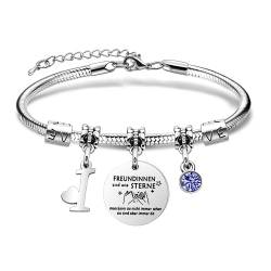 SAMORION Freundschaft Armbänder Anfangsbuchstaben Armbänder Geschenk für Frauen Beste Freunde Königsblau Kristall Zarten Schmuck für Sie (I) von SAMORION