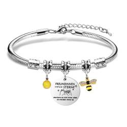 SAMORION Freundschaft Armband Geschenk Frauen Armband Biene Glänzend Gelbe Kristall Anhänger Für Mädchen Beste Freundin Schwester Cousin Kollege Weihnachten Geburtstag Thanksgiving Armbänder Geschenk von SAMORION