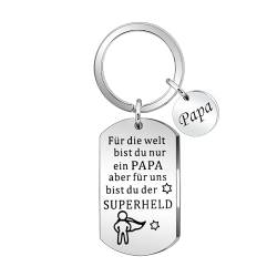 SAMORION Superheld Papa Geschenke von Tochter Sohn zu Papa Vatertag Geschenke Schlüsselanhänger für Papa Vater Geburtstag Weihnachtsidee Geschenke (Superheld Papa) von SAMORION