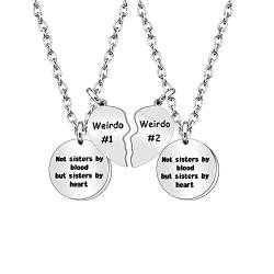 Weirdo 1 und Weirdo 2 Halsketten für Frauen und Mädchen, Charm Weirdos Halskette für beste Freundin, Schwester, Bff Freundschaftsgeschenk von SAMORION