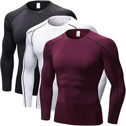 SANANG Herren Athletic Quick Dry Compression Base Layer Underlayer Top Langarm T-Shirt von SANANG