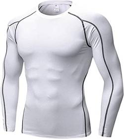 SANANG Herren Athletic Quick Dry Compression Base Layer Underlayer Top Langarm T-Shirt von SANANG