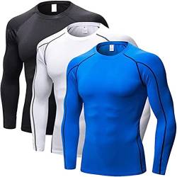 SANANG Herren Athletic Quick Dry Compression Base Layer Underlayer Top Langarm T-Shirt von SANANG