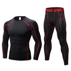 SANANG Herren Kompression Trainingsanzug Fitness Tight Quick Dry Running Set T-Shirt Legging Sportswear Gym Sport Suit von SANANG