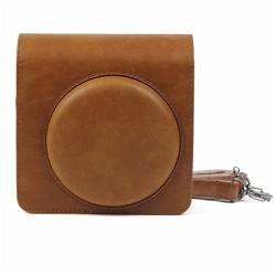 SANCAK Camera Bag Retro PU Leather Case Shoulder Strap Bag Portable Protective Bag Fit for FUJIFILM Fit for Square SQ6 Kamera Tasche (Color : Brown) von SANCAK