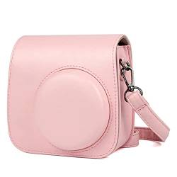 SANCAK Kameratasche aus PU-Leder mit Schultergurt, passend for Mini 9 8 8+ Sofortbildkameratasche Kamera Tasche (Color : Pink) von SANCAK