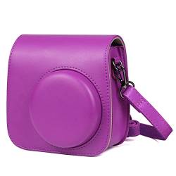 SANCAK Kameratasche aus PU-Leder mit Schultergurt, passend for Mini 9 8 8+ Sofortbildkameratasche Kamera Tasche (Color : Plum) von SANCAK