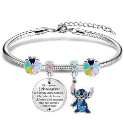 SANCHYA Cartoon Armband, Mädchen Armbänder, Charm Armband, Verstellbares Armband, Cartoon Glitzerndes Bettelarmband, Bettelarmband, Adventskalender Armbänder Ketten, Geschenk für Mädchen und Kinder von SANCHYA