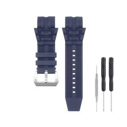 SANDEIN 26 mm Uhrenarmband, kompatibel mit Invicta, weiches Silikon-Gummi-Ersatzarmband für Invicta Reserve Jason Taylor Bolt Zeus Uhrenarmbänder (Blau + silberfarbene Schnalle) von SANDEIN