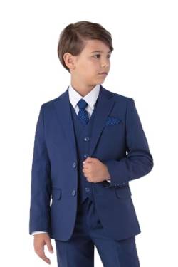 SANDER STELLAN Festlicher Kinderanzug Kommunionanzug Jungen Anzug Set 6-teilig blau 104 von SANDER STELLAN