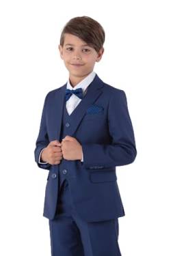 SANDER STELLAN Kinderanzug Set Kommunionanzug Jungen Anzug 6-teilig blau 92 von SANDER STELLAN