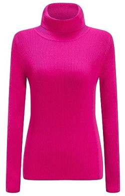 SANGTREE Damen Rollkragenpullover Basic Great Stretch Kaschmir Sweater, hot pink, XX-Large von SANGTREE