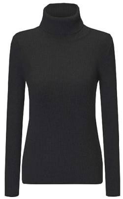 SANGTREE Damen Rollkragenpullover Basic Great Stretchy Cashmere Sweater, schwarz, XX-Large von SANGTREE