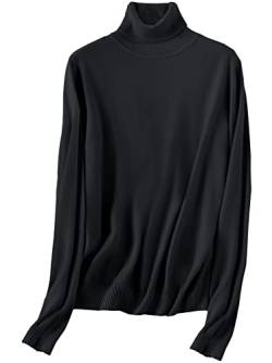 SANGTREE Damen Rollkragenpullover Soft Cashmere Blend - Schwarz - XX-Large von SANGTREE