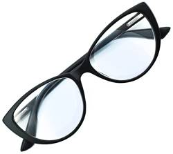 SANICO modische Lesebrille Cat-Eye Sehstärke 1,0 1,5 2,0 2,5 3,0 3,5 Dioptrien I Sehhilfe modern Lesehilfe I Lesebrillen Damen Brille 1.0 1.5 2.0 2.5 3.0 3.5 Modell ANDE (Schwarz, 1.5, diopters) von SANICO