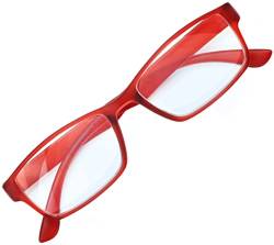 SANICO modische Lesebrille Sehstärke 1,0 1,5 2,0 2,5 3,0 3,5 Dioptrien I Sehhilfe Lesehilfe I Lesebrillen Damen Herren Brille 1.0 1.5 2.0 2.5 3.0 3.5 unisex I Modell TICINO (Rot, 1, diopters) von SANICO