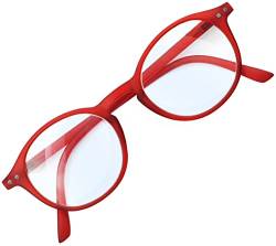 SANICO modische Lesebrille Sehstärke 1,0 1,5 2,0 2,5 3,0 3,5 Dioptrien I Sehhilfe Lesehilfe Lesebrillen Damen Herren Brille 1.0 1.5 2.0 2.5 3.0 3.5 unisex Modell VENEZIA (Rot, 1.5, diopters) von SANICO