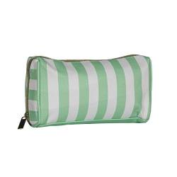 SANJO Nautical Stripe Design Geldbörse Stil Kulturtasche, klein, 19 x 7 x 11 cm, aqua grün/weiß von SANJO