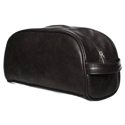 SANJO groß Lederoptik Waschen Tasche, Schwarz, 25 cm von SANJO