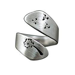 SANRLO Ring, verstellbar, offen, einzigartig, Verlobungsring, Jahrestag, offener Ring für Damen und Herren, zierlicher Fingerschmuck, Size reference picture, Metall von SANRLO