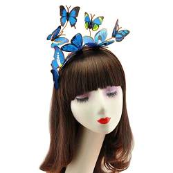 SANRLO Stirnbänder, Haar-Accessoires für Damen, Schmetterlings-Fascinator, Hut, 3D-Schmetterlings-Stirnband, Schmetterling, Kopfschmuck, Teeparty, Hut, Schmetterlings-Haarband, Schmetterlings-Haarreif von SANRLO