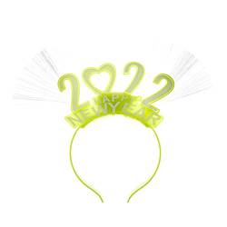 SANRLO Stirnbänder, Haarschmuck für Damen, Happy New Year Stirnband, blinkende Glasfaser-Haarbänder 2022, Silvester, Partyzubehör, Weihnachtsfeier-Dekoration von SANRLO