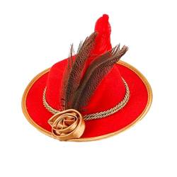 SANRLO Stirnbänder, Haarschmuck für Damen, Vintage-Fascinator, Zylinderhut, exquisite Rose für Teeparty, Hochzeit, Kostüm, Pillbox, Hut, Dame Kopfbedeckung für Halloween von SANRLO