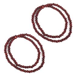 SANSHAN 2 x Holz-Gebetskette 108 Stück buddhistisches Armband lila wie rot, Holz von SANSHAN