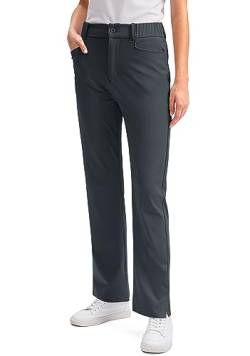 SANTINY Damen-Golfhose mit 5 Taschen, hohe Taille, schnell trocknend, Stretch-Hose für Frauen, Reisen, Arbeit, Freizeit, grau dunkel, X-Groß von SANTINY